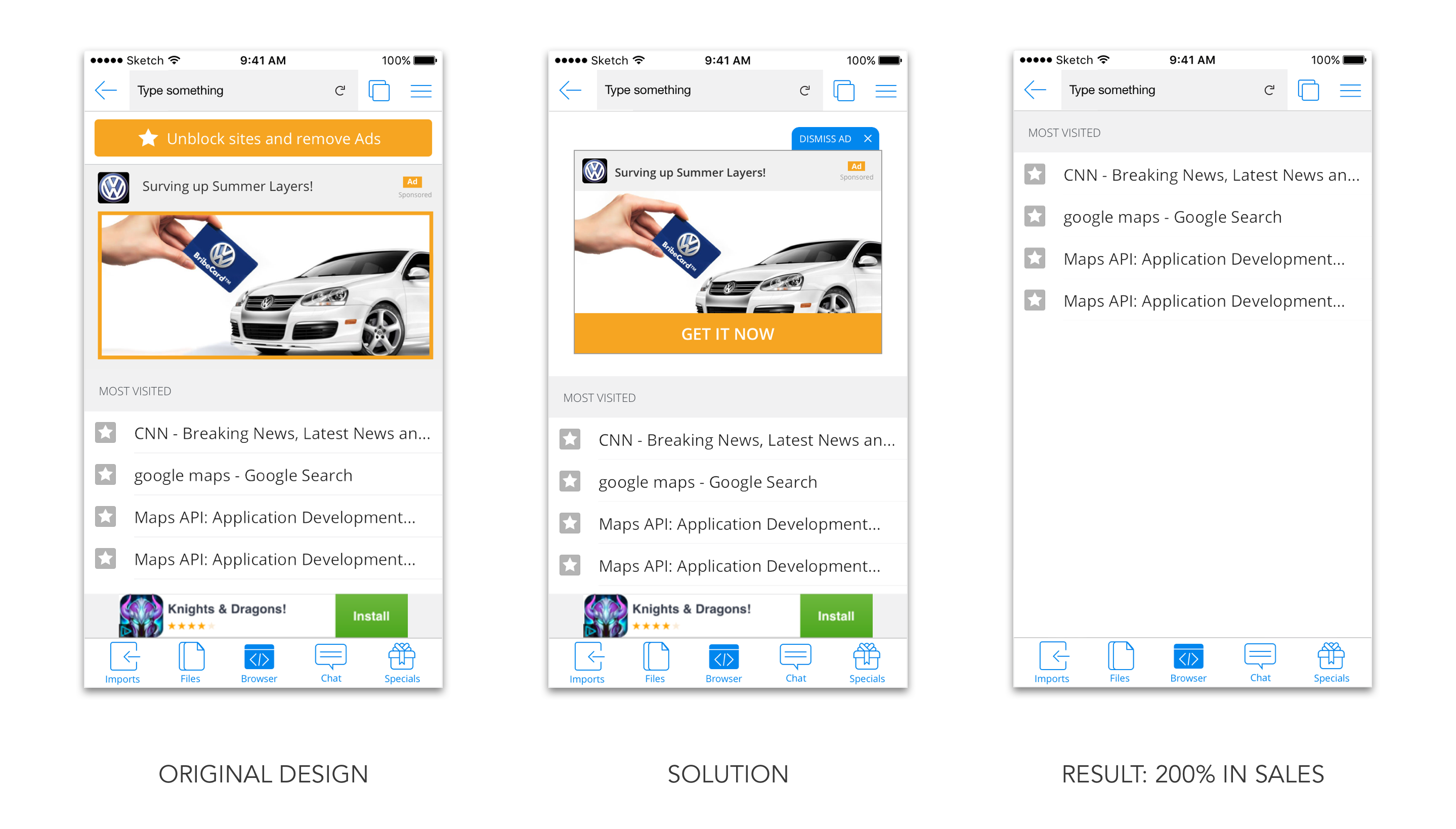 Remove ads in-context purchase
