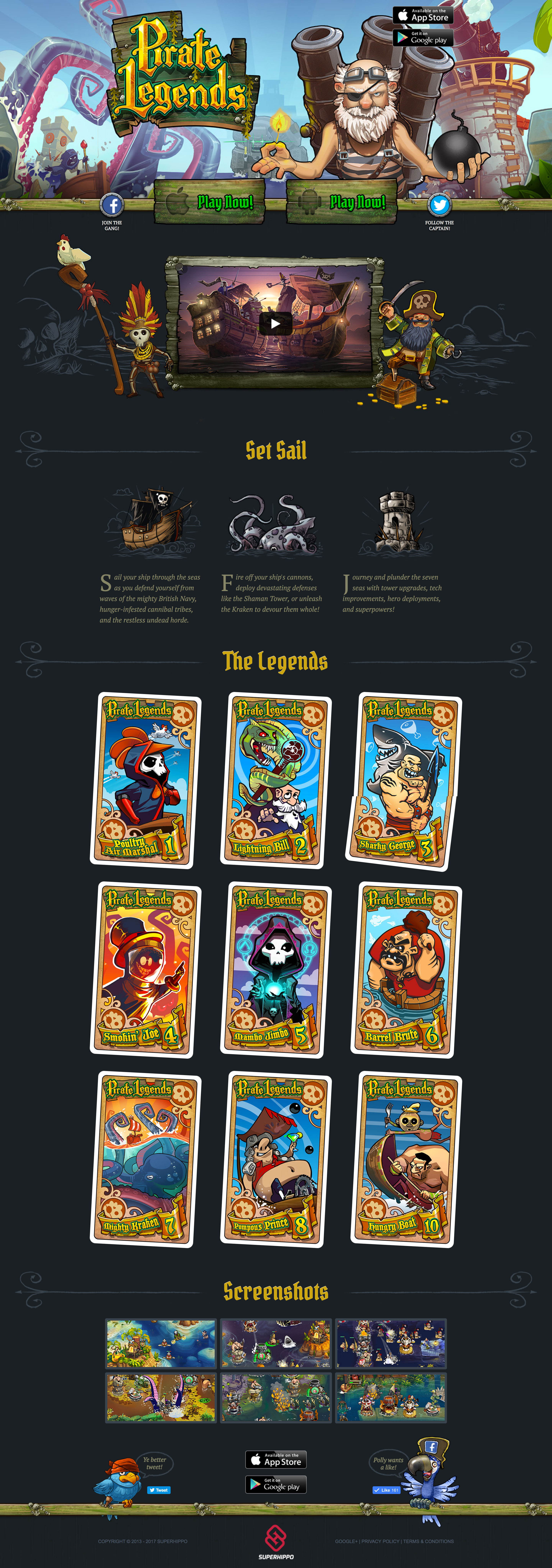 Pirate Legends website design